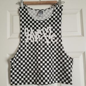 Love Me Curtis Kulig Checked Crop Tank